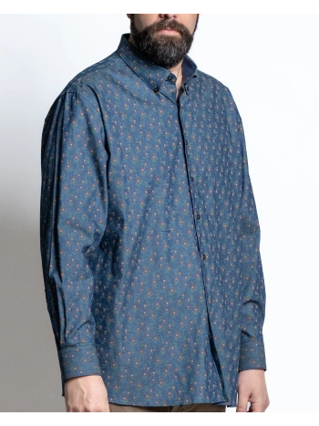 LORIENT PRINTED DENIM SHIRT WITH BUTTON-DOWN COLLAR