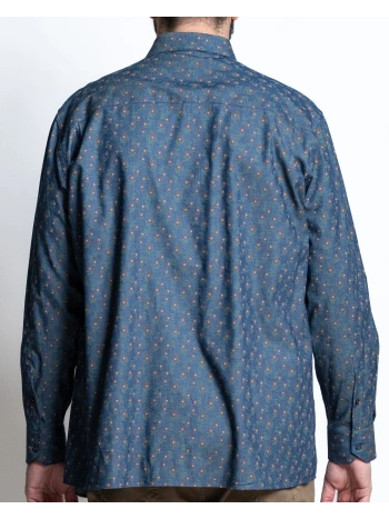 LORIENT CAMICIA DENIM STAMPATA CON COLLO BOTTON DOWN