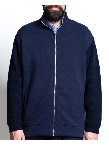 P27058 SWEATSHIRT JACKET WITH KNITTED INSERTS