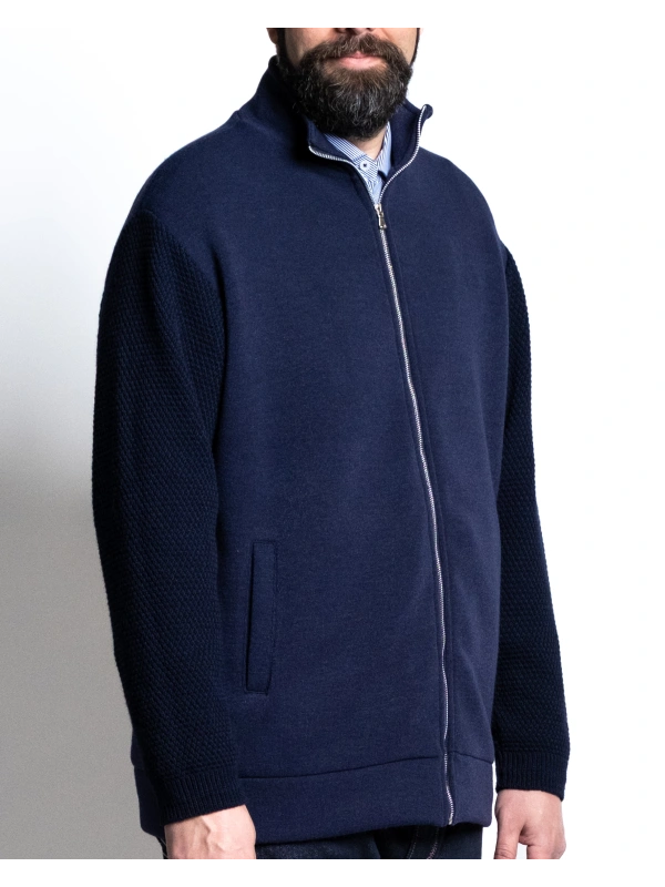 P27058 SWEATSHIRT JACKET WITH KNITTED INSERTS 2