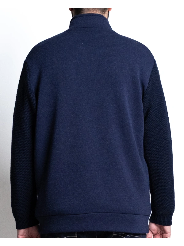 P27058 SWEATSHIRT JACKET WITH KNITTED INSERTS