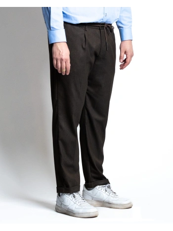 PLUS SIZE POLYVISCOSE TROUSERS WITH DRAWSTRING