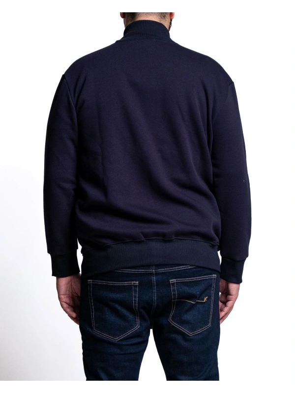 E2918 FELPA FULL ZIP BLOCK COLOR NERO