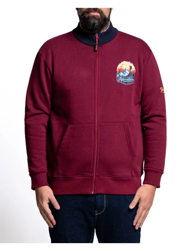 E2920 PLUS SIZE FULL ZIP SWEATSHIRT WITH MOUNTAIN ADVENTURE PRINT