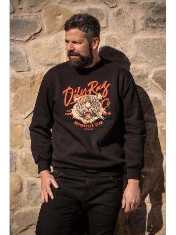 44101 FELPA GIROCOLLO OVERSIZE STAMPA TIGRE BIKER