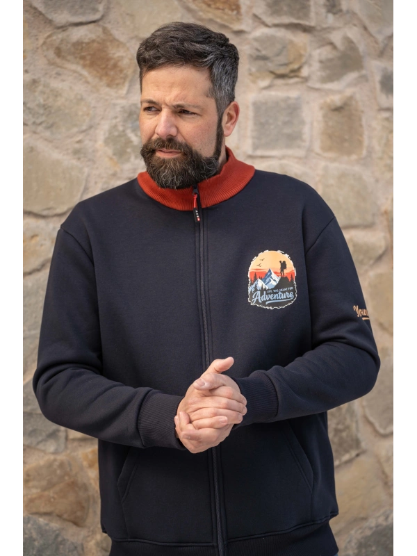 E2920 PLUS SIZE FULL ZIP SWEATSHIRT WITH MOUNTAIN ADVENTURE PRINT