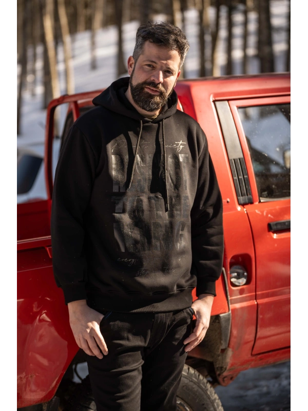 PLUS SIZE HOODIE WITH RESPECT PRINT