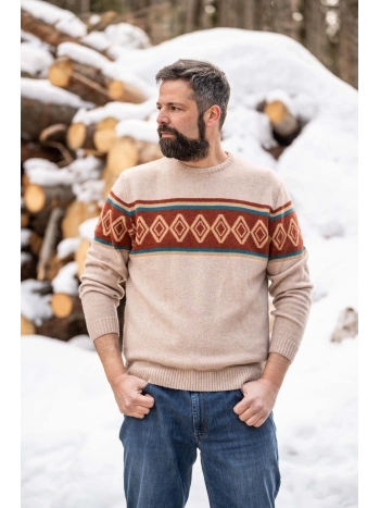 6510 PLUS SIZE CREW NECK SWEATER WITH INTARSIA PATTERN