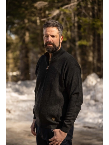 P27080 MEN'S PLUS SIZE FULL ZIP CARDIGAN WITH POCKETS