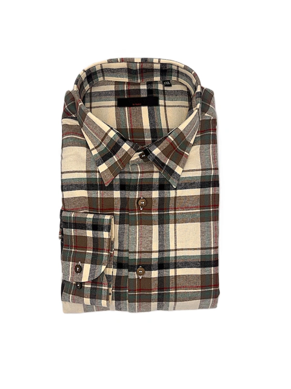 E2950 CAMICIA IN VAIELLA A QUADRI TAGLIE FORTI MAXFORT