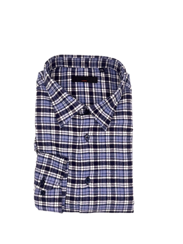 E2950 CAMICIA IN VAIELLA A QUADRI TAGLIE FORTI MAXFORT