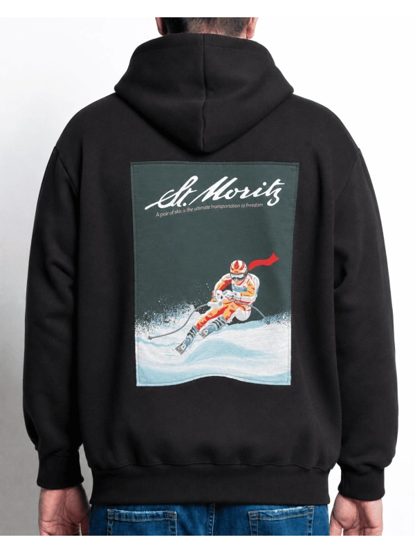 44103 VINTAGE SKI PRINT HOODIE
