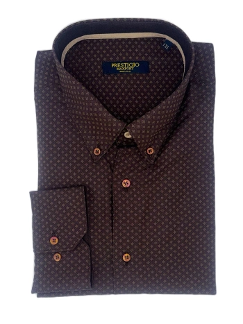 P27023 PLUS SIZE LONG SLEEVE CASHMERE PATTERN SHIRT