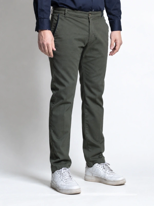 MAXFORT STRETCH PLUS SIZE TEXTURED CHINO TROUSERS
