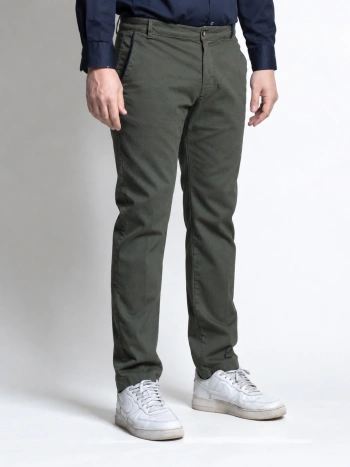 MAXFORT STRETCH PLUS SIZE TEXTURED CHINO TROUSERS