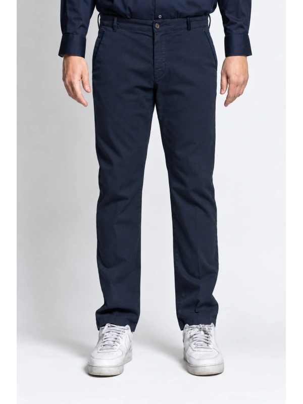 MAXFORT STRETCH PLUS SIZE TEXTURED CHINO TROUSERS
