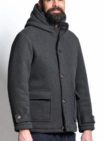p27003 PLUS SIZE WOOL BLEND PARKA WITH HOOD